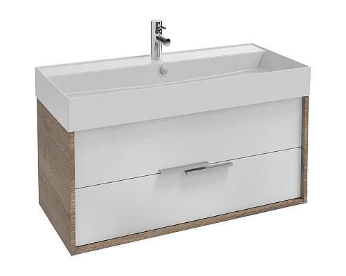 Купить Тумба дуб табак/белый глянец 99,9 см Jacob Delafon Vivienne EB1508-E52-G1C в магазине сантехники Santeh-Crystal.ru