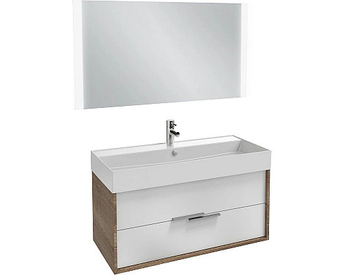 Купить Тумба дуб табак/белый глянец 99,9 см Jacob Delafon Vivienne EB1508-E52-G1C в магазине сантехники Santeh-Crystal.ru