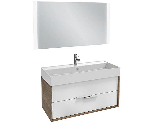 Приобрести Тумба дуб табак/белый сатин 99,9 см Jacob Delafon Vivienne EB1585-E52-F30 в магазине сантехники Santeh-Crystal.ru