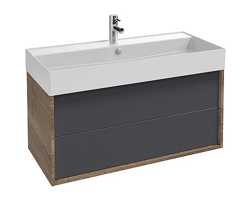 Приобрести Тумба дуб табак/насыщенный серый сатин 99,9 см Jacob Delafon Vivienne EB1585-E52-S40 в магазине сантехники Santeh-Crystal.ru