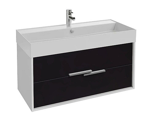 Приобрести Тумба белый глянец/черный матовый 99,9 см Jacob Delafon Vivienne EB1668-J5-J53 в магазине сантехники Santeh-Crystal.ru