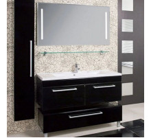 Тумба Мадрид 120 М 2 ящика черный глянец Акватон 1A170301MA950