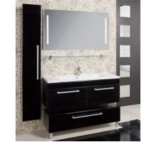 Тумба Мадрид 100 М 2 ящика чёрный глянец Акватон 1A128001MA950