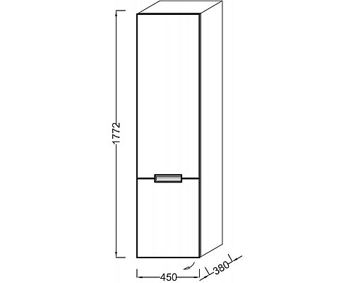 Заказать Подвесная колонна левосторонняя дымчатый Jacob Delafon Reve EB1141G-E12 в магазине сантехники Santeh-Crystal.ru