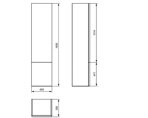 Заказать Подвесная колонна левосторонняя белый глянец Ideal Standard SoftMood T7836WG в магазине сантехники Santeh-Crystal.ru