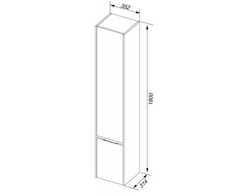 Приобрести Пенал подвесной правый белый/дуб антик Aquanet Коста 00188408 в магазине сантехники Santeh-Crystal.ru