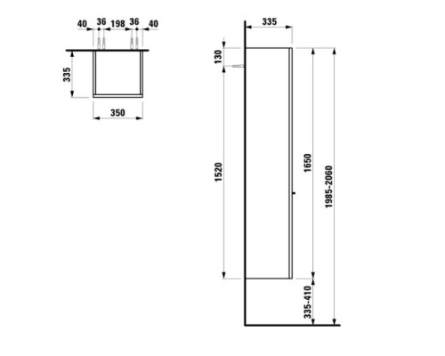 Приобрести Пенал подвесной белый дуб R Laufen Case 4.0202.2.075.519.1 в магазине сантехники Santeh-Crystal.ru