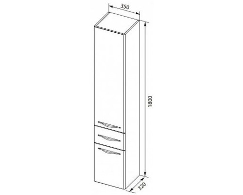 Купить Пенал подвесной белый глянец R Aquanet Ирвин 00203983 в магазине сантехники Santeh-Crystal.ru