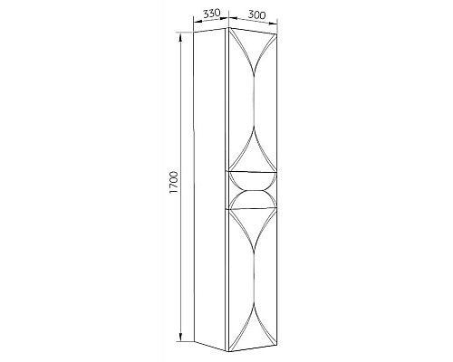 Купить Пенал подвесной белый глянец R Marka One Elegant У69413 в магазине сантехники Santeh-Crystal.ru