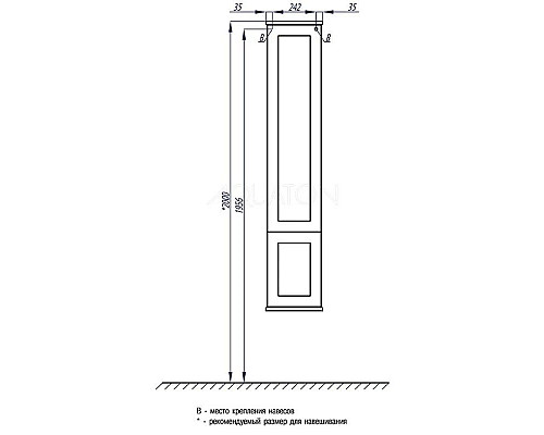 Купить Пенал подвесной дуб белый с бельевой корзиной Акватон Леон 1A186503LBPS0 в магазине сантехники Santeh-Crystal.ru