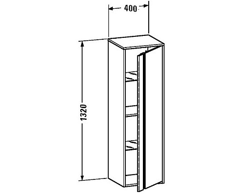 Купить Пенал подвесной графит матовый R Duravit Ketho KT1257R4949 в магазине сантехники Santeh-Crystal.ru