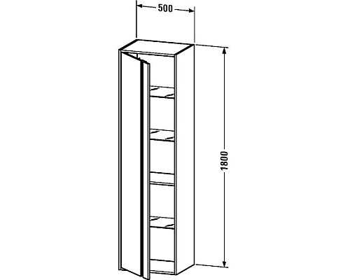 Купить Пенал подвесной темный орех L Duravit Ketho KT1265L2121 в магазине сантехники Santeh-Crystal.ru