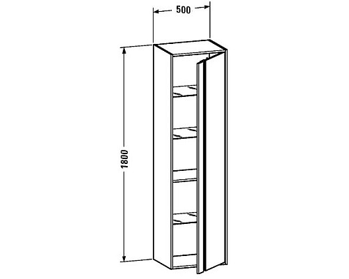 Купить Пенал подвесной графит матовый R Duravit Ketho KT1265R4949 в магазине сантехники Santeh-Crystal.ru