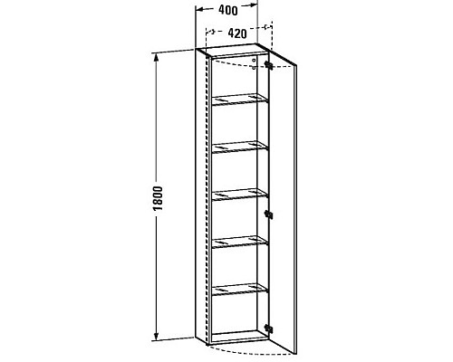 Приобрести Пенал подвесной темный орех R Duravit DuraStyle DS1228R2121 в магазине сантехники Santeh-Crystal.ru