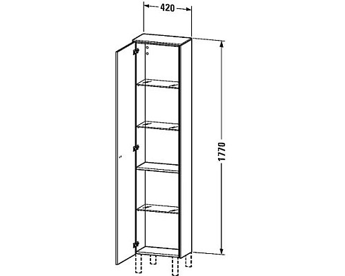 Приобрести Пенал подвесной бетонно-серый матовый L Duravit Brioso BR1320L0707 в магазине сантехники Santeh-Crystal.ru