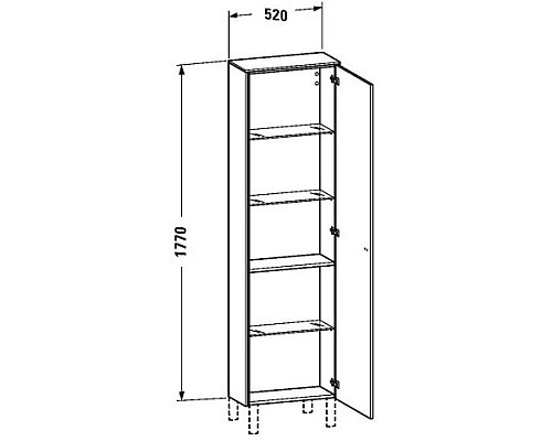 Купить Пенал подвесной графит матовый R Duravit Brioso BR1321R1049 в магазине сантехники Santeh-Crystal.ru