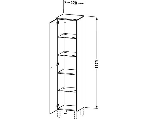 Купить Пенал подвесной графит матовый L Duravit Brioso BR1330L4949 в магазине сантехники Santeh-Crystal.ru