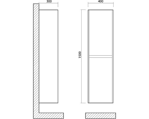 Купить Пенал подвесной Bianco Lucido L/R Art&Max Family FAMILY-1500-2A-SO-BL в магазине сантехники Santeh-Crystal.ru