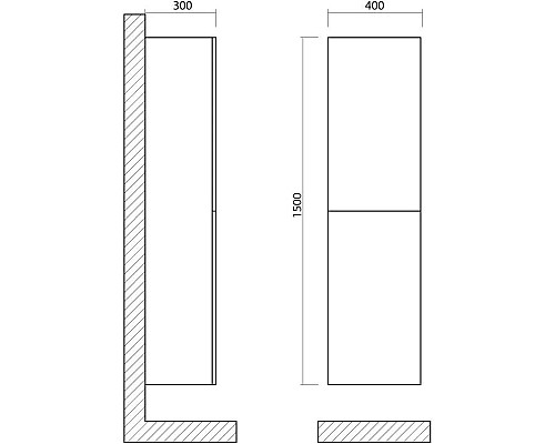 Заказать Пенал подвесной Pietra Chiaro L/R Art&Max Verona Push AM-Verona-Push-1500-2A-SC-St в магазине сантехники Santeh-Crystal.ru