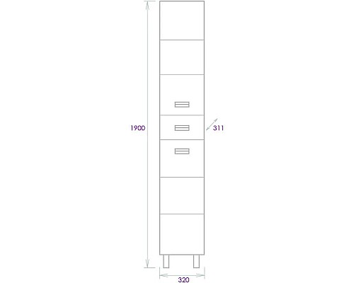 Купить Пенал напольный белый глянец L/R Onika Балтика 403220 в магазине сантехники Santeh-Crystal.ru