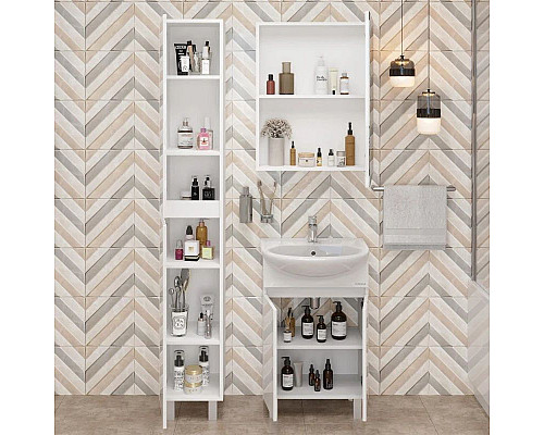 Заказать Пенал напольный белый глянец L/R Onika Милтон 403077 в магазине сантехники Santeh-Crystal.ru