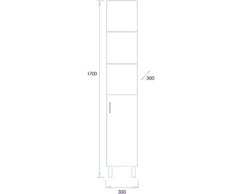 Купить Пенал напольный дуб сонома/серый матовый R Onika Тимбер 403067 в магазине сантехники Santeh-Crystal.ru