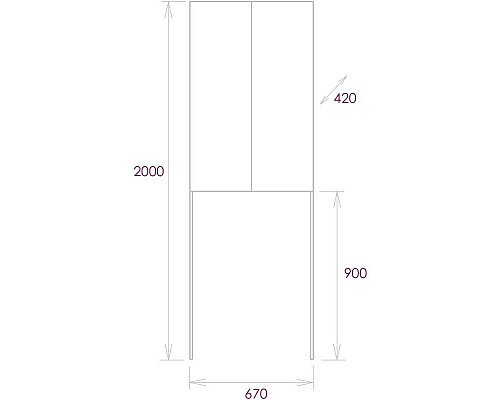 Заказать Пенал напольный для стиральной машины белый глянец Onika Милтон 306702 в магазине сантехники Santeh-Crystal.ru
