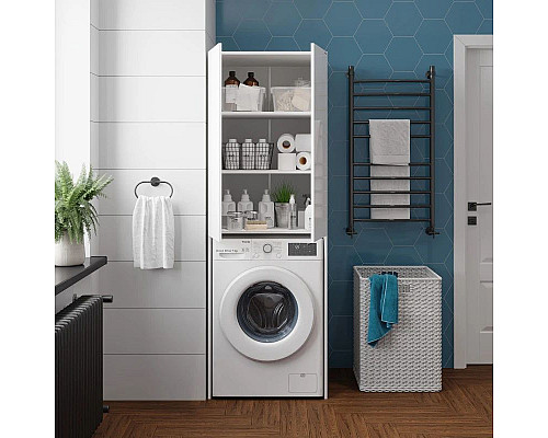 Заказать Пенал напольный для стиральной машины белый глянец Onika Милтон 306702 в магазине сантехники Santeh-Crystal.ru