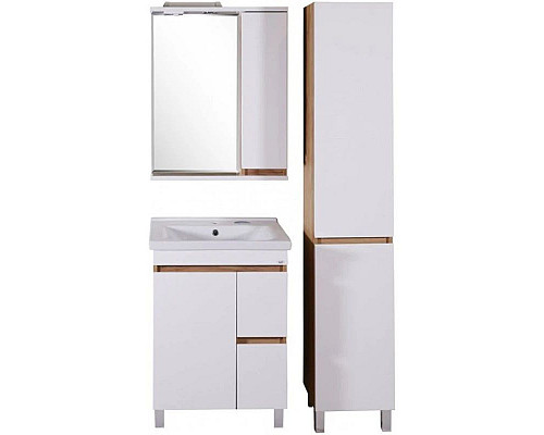 Купить Пенал напольный белый/дуб золотой R ASB-Mebel Марко в магазине сантехники Santeh-Crystal.ru