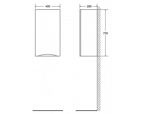 Заказать Шкаф подвесной Crema Opaco BelBagno Fly-Marino FLY-MARINO-750-1A-SC-CO-P-R в магазине сантехники Santeh-Crystal.ru