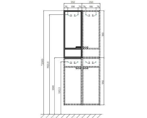 Купить Шкаф подвесной белый глянец/дуб крафт R Акватон Флай 1A237903FAX1R в магазине сантехники Santeh-Crystal.ru