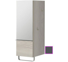 Полуколонна серый антрацит глянец с зеркальной дверцей шарниры слева Jacob Delafon Odeon Up EB893G-442