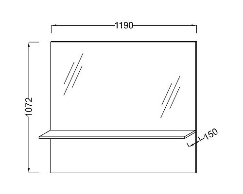 Заказать Зеркало с полкой розовое дерево 119х107,2 см  Jacob Delafon Struktura EB1215-E13 в магазине сантехники Santeh-Crystal.ru
