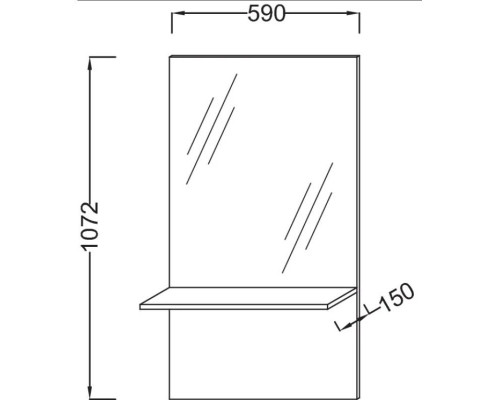 Купить Зеркало с полкой белый 59x107,2 см Jacob Delafon Struktura EB1212-N18 в магазине сантехники Santeh-Crystal.ru