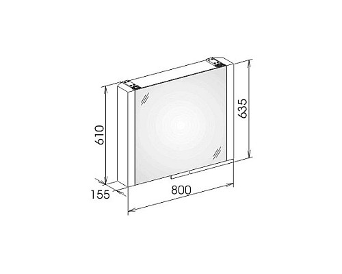 Купить Зеркальный шкаф с люминесцентной подсветкой 80х63,5 см KEUCO Royal Metropol 14001171201 в магазине сантехники Santeh-Crystal.ru
