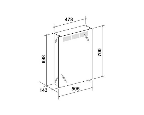 Купить Зеркальный шкаф левосторонний с люминесцентной подсветкой 50,5х70 см KEUCO Royal T1 12601171201 в магазине сантехники Santeh-Crystal.ru