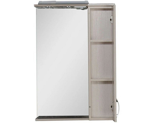 Приобрести Зеркальный шкаф 60х87 см с подсветкой белый дуб Aquanet Донна 00169038 в магазине сантехники Santeh-Crystal.ru