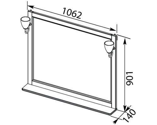 Приобрести Зеркало 106,2х90,1 см жасмин/золото Aquanet Тесса 00185817 в магазине сантехники Santeh-Crystal.ru