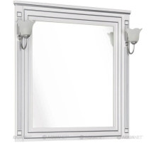 Зеркало 90х96,3 см белый серебряная патина Aquanet Паола 00181769