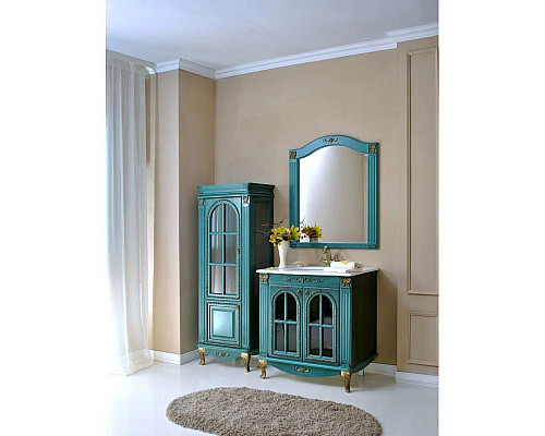 Заказать Зеркало 83х92,5 см аквамарин золотая патина Atoll Венеция в магазине сантехники Santeh-Crystal.ru