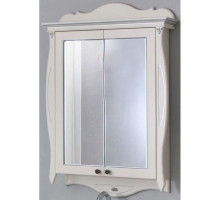 Зеркальный шкаф 78х115 см слоновая кость серебряная патина Atoll Ривьера
