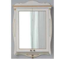 Зеркальный шкаф 78х115 см слоновая кость золотая патина Atoll Ривьера
