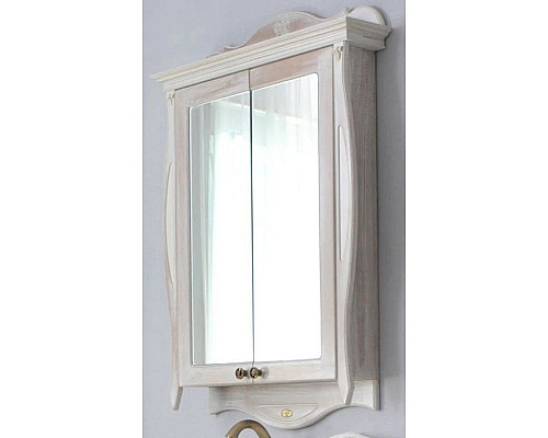 Приобрести Зеркальный шкаф 78х115 см белое дерево Atoll Ривьера в магазине сантехники Santeh-Crystal.ru