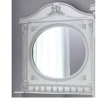 Зеркало 91,5х94,5 см белый жемчуг серебряная патина Atoll Наполеон