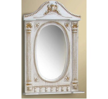 Зеркало 61,5х94,5 см белый жемчуг золотая патина Atoll Наполеон