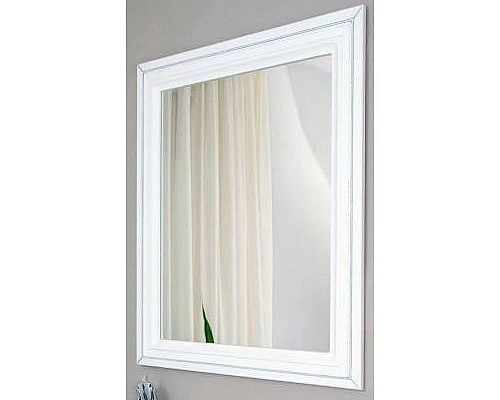 Приобрести Зеркало 78х90 см белый матовый серебряная патина  Atoll Валери в магазине сантехники Santeh-Crystal.ru