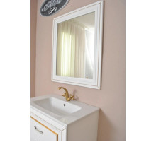 Зеркало 60,5х72,5 см белый матовый золотая патина Atoll Валери