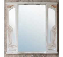 Зеркальный шкаф 92х96,5 см белое дерево медная патина Atoll Барселона