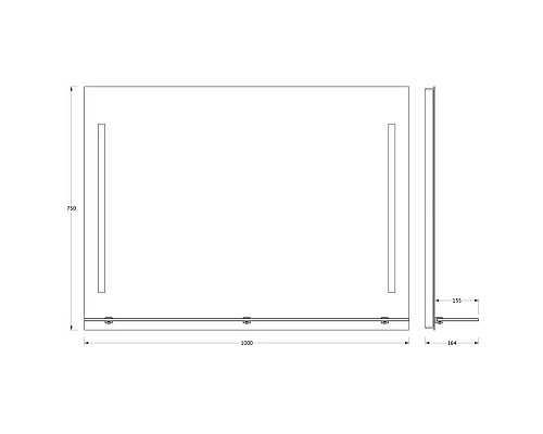 Заказать Зеркало 100х75 см Evoform Ledline-S BY 2166 в магазине сантехники Santeh-Crystal.ru