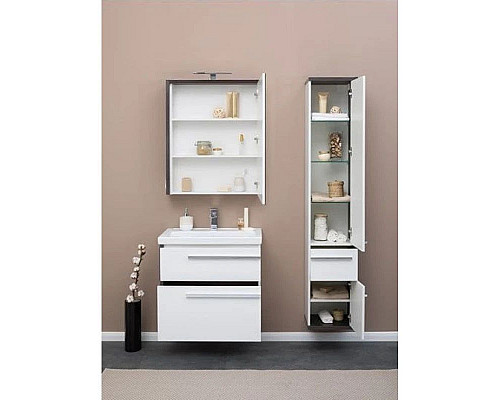 Заказать Зеркальный шкаф 69,5х85 см эвкалипт мистери/белый глянец R Aquanet Фостер 00202061 в магазине сантехники Santeh-Crystal.ru